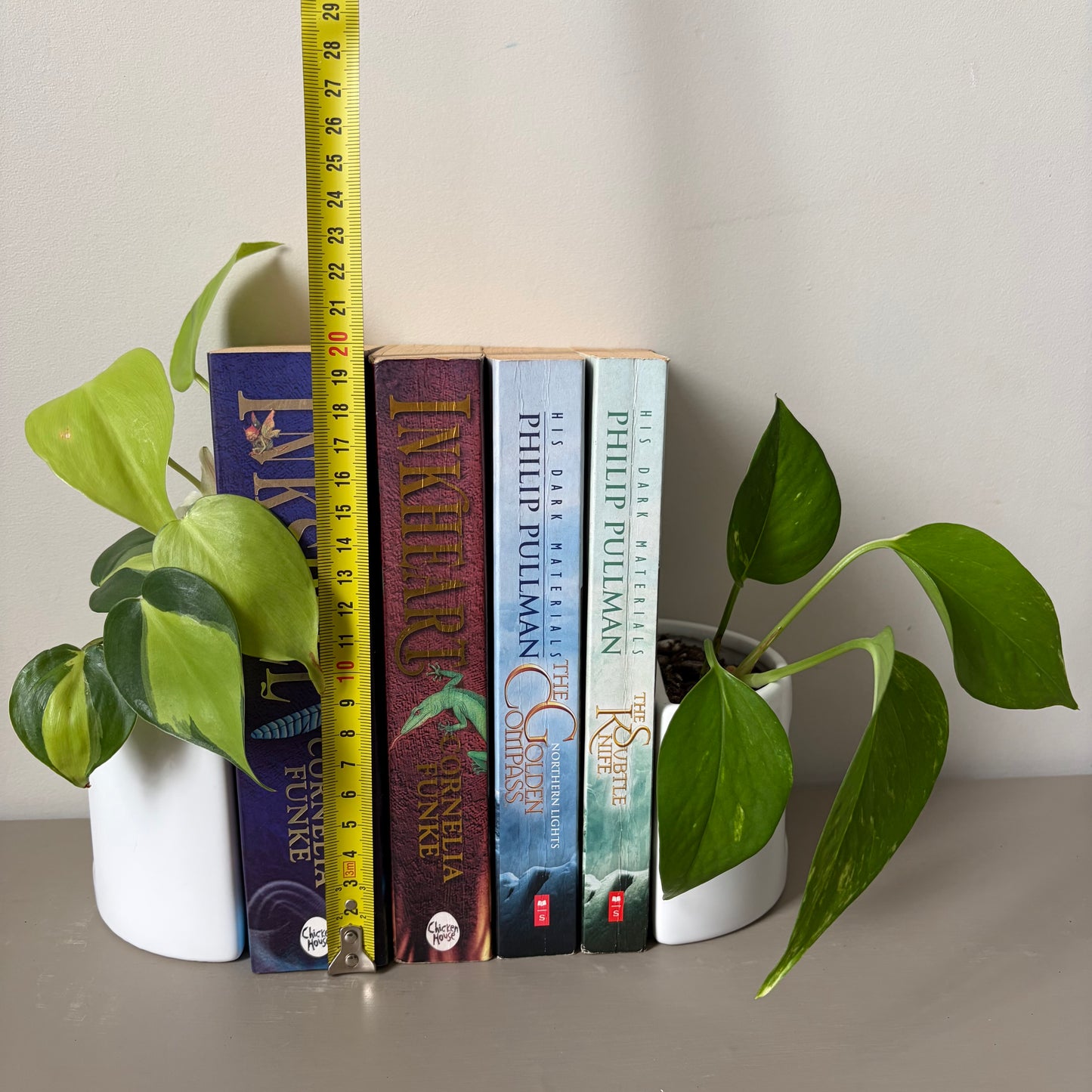 Neon Pothos and Brazil Philodendron book ends