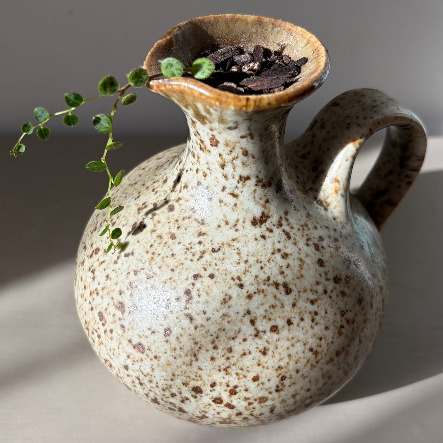String of Turtles in a handmade speckled stoneware jug
